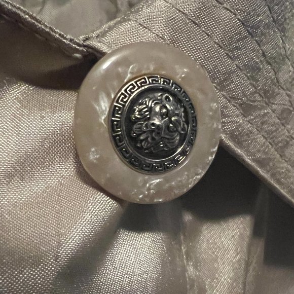 Vintage British Mist Trench Coat Shimmering Champagne Rain Size 12 Petite - Picture 4 of 16